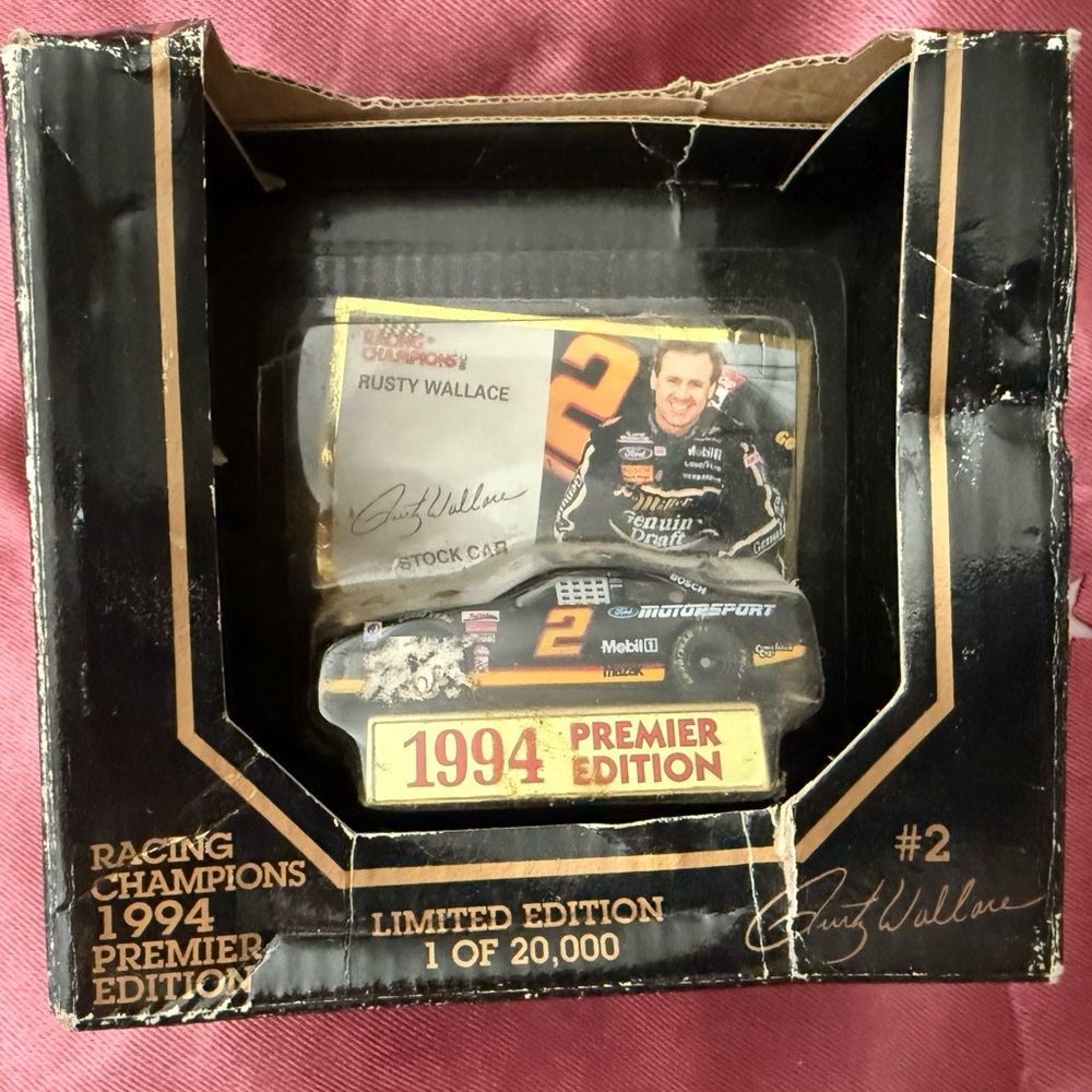 Racing Champions Nascar Rusty Wallace Diecast Car - Black and Gold